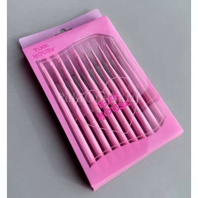 набор кистей в розовой коробке 10 шт. pink house