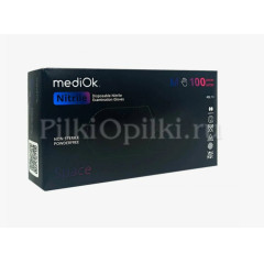 MediOk Перчатки Нитриловые Черные S 50 пар/уп.