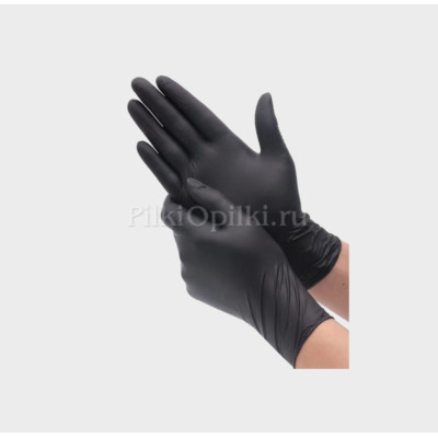 Перчатки нитриловые Foxy Gloves M ЧЕРНЫЕ 50пар