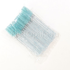 Щетка для ресниц и бровей БИРЮЗОВАЯ 50 шт в уп