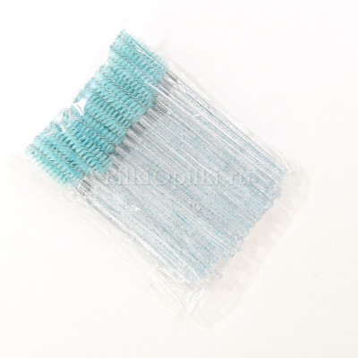 Щетка для ресниц и бровей БИРЮЗОВАЯ 50 шт в уп