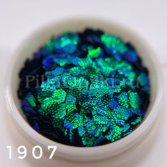 Шестигранники микс клепки хамелеон сине-зеленый 1907