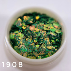 Шестигранники микс клепки хамелеон светло-зеленый 1908