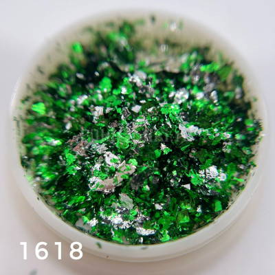 Хлопья GLITZ зеленый + серебро  1618