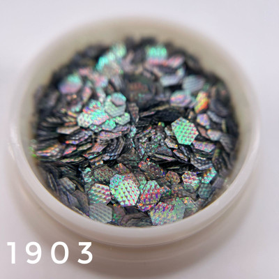 Шестигранники микс клепки хамелеон серебро 1903