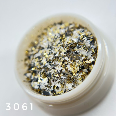 Микс хлопушки (белый pearl, св.золото, черный) 3061