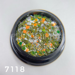 Декор Светлячок (салатовый, зеленый, серебр. микс) 7118