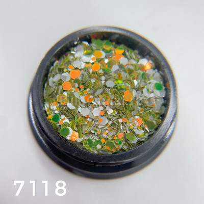 Декор Светлячок (салатовый, зеленый, серебр. микс) 7118