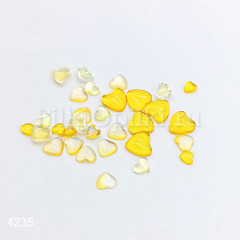 Фигурки сердечки (4мм,6мм,8мм) желтый 30шт