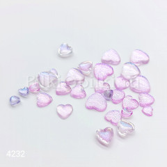 Фигурки сердечки (4мм,6мм,8мм) фиолетово-синий  30шт
