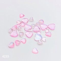 Фигурки сердечки (4мм,6мм,8мм) розовый 30шт
